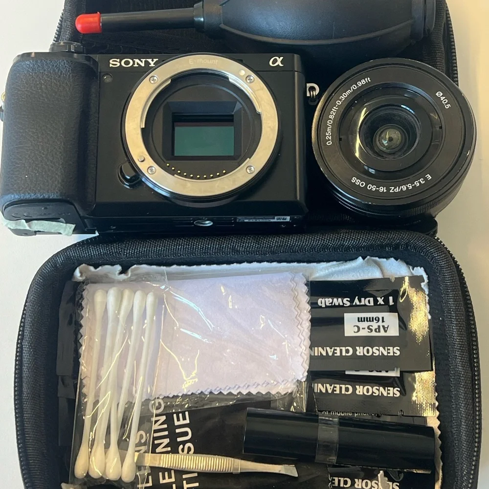Sony Black Mirrorless Camera with Accessories